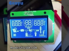 Custom Segment LCD Display HTN Blau Negativ Weiß Zeichen 12 Uhr Anzeige