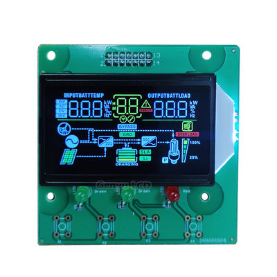 Ein guter Preis. Kundenspezifische VA-Schwarz-LCD-Bildschirm-Farbikonen 11-Segment-Anzeigemodule mit weißer Hintergrundbeleuchtung, 59,9 B x 32,5 H mm Sichtbereich Online