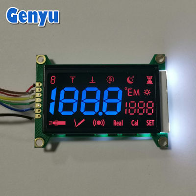 Blaue Segmente VA-LCD-Modul Schwarz 5V-LCD-Display Weißes Hintergrundlicht mit Leiterplatte