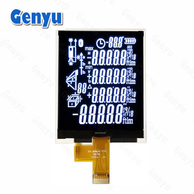 Schwarzes Segment COG LCD VA Anzeige Weiße Zeichen 2,4-Zoll-LCD-Bildschirm für Reichweitenmesser