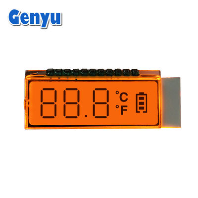 TN-Segment Custom LCD-Bildschirm 2 Farben LED-Hintergrundlicht für Temperaturwaffe