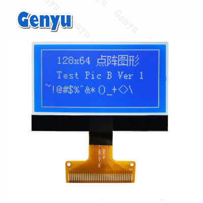 2.15 Zoll 128x64 Grafik-LCD-Bildschirm STN Weiß auf Blau 34PIN Löten FPC