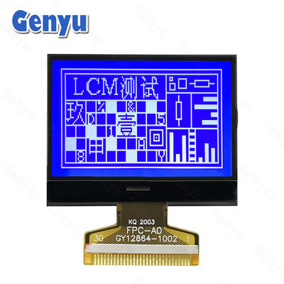 1.9 Zoll STN Blau 128x64 LCD-Display 30PIN FPC 8-Bit Parallel für Wasserversorger